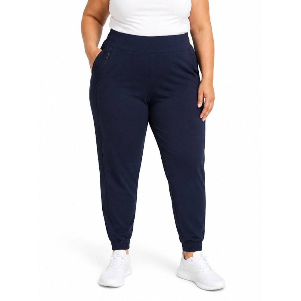Athleta Brooklyn Jogger Pants Women Size 14 Navy Stretch Pull On Casual Ankle
